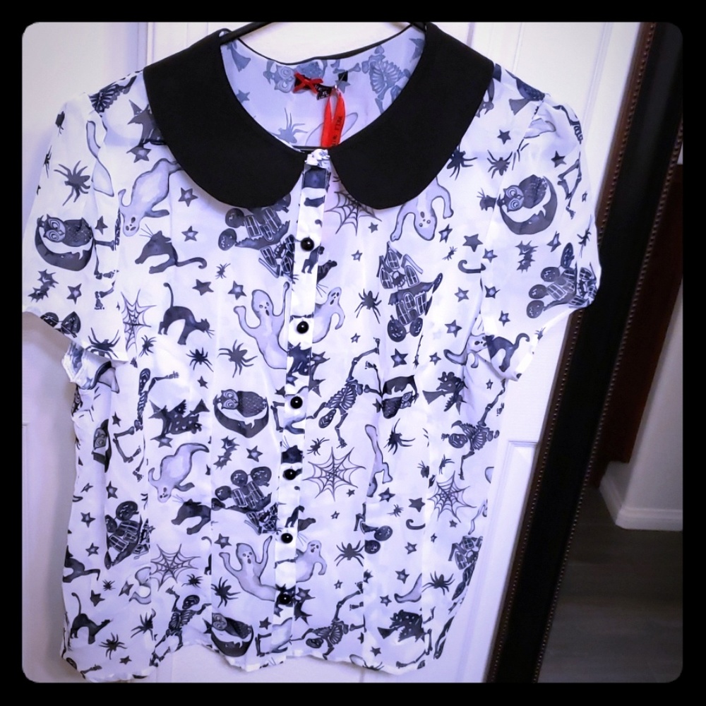 NWT Hell Bunny Halloween Blouse